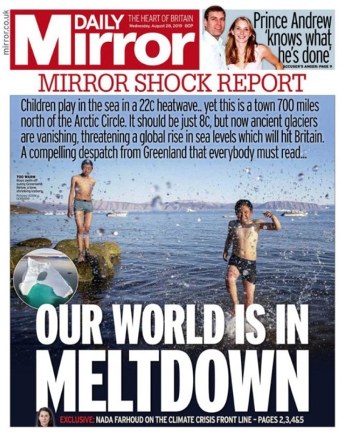 Mirror Newspaper front page